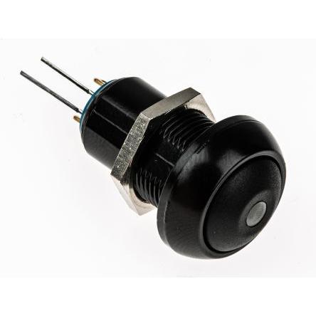 APEM Miniaturní tlačítkový spínač, řada: IP IP67 SPST Panel Blokování Osvětlené 13.6 mm 5A, barva LED: Červená 48 V dc
