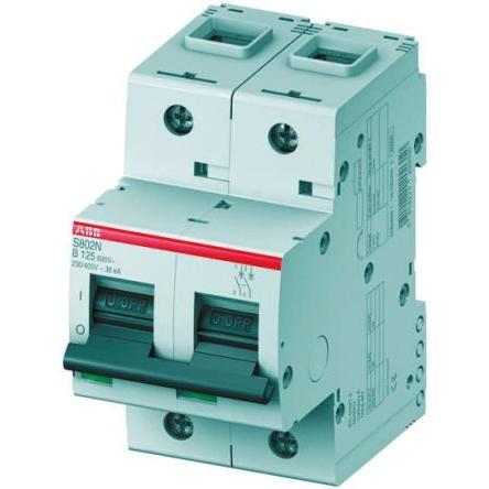 ABB Miniaturní jistič, rozsah: S800N 2pólový 63A vypínací výkon 36 kA, charakteristika: Typ C, rozsah: High Performance