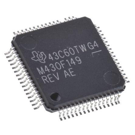 Texas Instruments Mikrokontrolér MSP430F149IPM 16 bit MSP430 8 MHz 256 (unece.unit.AD), 60kB Blesk 2 kB RAM, počet