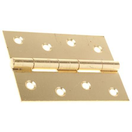 Kloubový závěs Výkyvné Patka, Electro Brass, Ocel Pevný Šroubová, délka: 100 mm x 71mm x 1.75 mm RS PRO