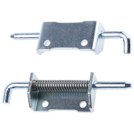 Západkový závěs Pružina Západka, Pozinkovaný, Surovina, Ocel S pružinou Upevnění šroubem Levý, délka: 82 mm x 21mm x 2.8