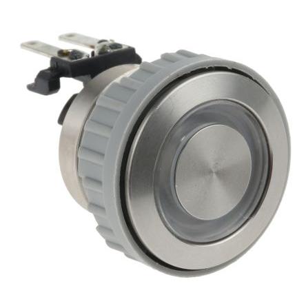 Schurter Tlačítkový spínač, řada: MSM LA 22 IP40 DPDT Panel Blokování Osvětlené 22 mm 12A, barva LED: Modrá 125 V dc 250