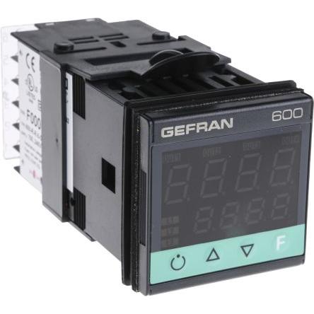 Gefran PID regulátor teploty, řada: 600 Přední montáž, Panel, 50 °C, 0 °C, počet výstupů: 2, výstup: Relé 240V ac, typ
