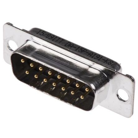ITT Cannon Konektor D-Sub, řada: ORIGINAL D, počet kontaktů: 15, orientace těla: Rovný, Montáž do panelu Vnější, D-SUB,