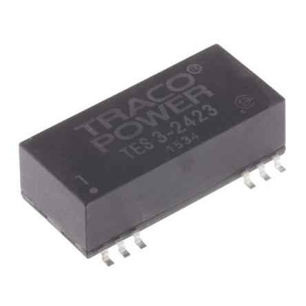 TRACOPOWER Měnič DC/DC TES 3, výstup: 15V dc 1.5 kV dc, Vin 36V dc 100 mA, Vin 18V 3 W -40 °C 85 °C Povrch