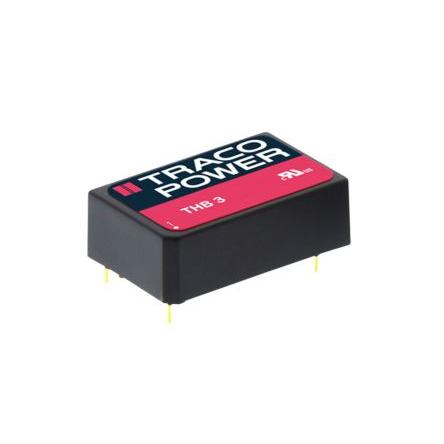 TRACOPOWER Měnič DC/DC THB 3, výstup: 24V dc 4 kV ac, Vin 18V dc 125 mA, Vin 9V 3 W -40 °C 85 °C Průchozí otvor