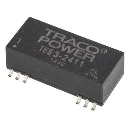 TRACOPOWER Měnič DC/DC TES 3, výstup: 5V dc 1.5 kV dc, Vin 36V dc 600 mA, Vin 18V 3 W -40 °C 85 °C Povrch