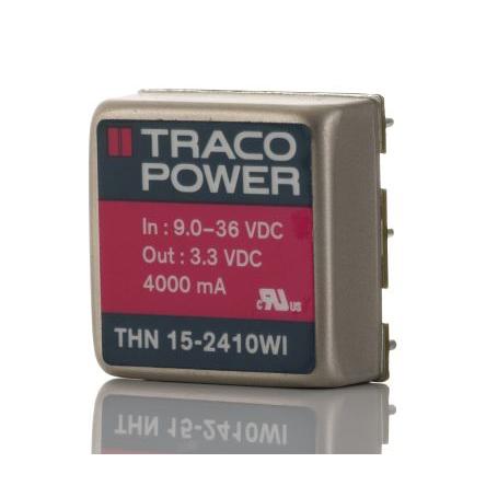 TRACOPOWER Měnič DC/DC THN 15WI, výstup: 3.3V 1.6 kV, Vin 36V 4 A, Vin 9V 15 W -40 °C 85 °C Průchozí otvor