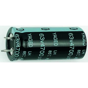 Kondenzátor, řada: LH 220 μF ±20 % LH400M0220BPF-2540 400V dc, Zacvakávací montáž Yageo
