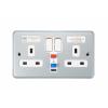 Zásuvka RCD Metal Clad Oblý, RJ11/12, BNC, Americká zásuvka, Uzemněná zásuvka, RJ45, Výstupní zásuvka 13A Aktivní MK