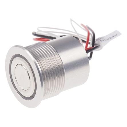 Schurter Tlačítkový spínač, řada: MCS 30 IP40, IP65 SPST Panel Blokování Osvětlené 22.2 mm 125mA, barva LED: Červená 48