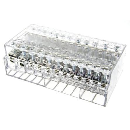 RS PRO Distribuční blok, počet cest: 12, 500V 160A Čirá