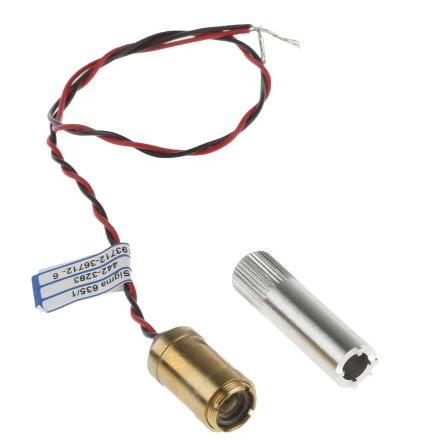 Global Laser Laserový modul 5001-21-000, řada: Sigma Červená 635 nm 1 mW Spojitá vlna 2 Elipsa 3V 5.5 V
