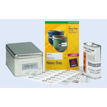 List se štítky L6009-20 Lepicí, množství v balení: 20 V balení, Stříbrná Silné zatížení Avery Laser