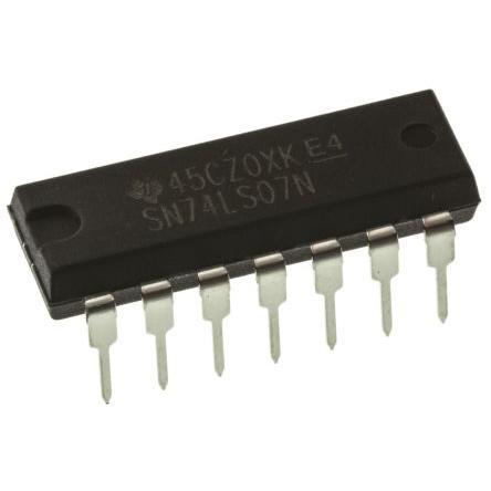 Texas Instruments SN74LS07N, počet kanálů: 6 Buffer a linkový budič Vyrovnávací paměť, Budič LS Otevřený kolektor
