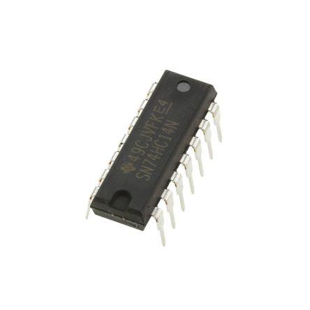Texas Instruments Měnič SN74HC14N 6kanálový Měnič HC, počet kolíků: 14 kolíkový, PDIP Vstup Schmittův klopný obvod