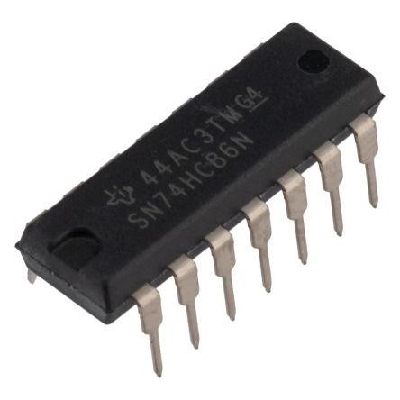Texas Instruments Logický obvod SN74HC86N 4 XOR HC Dvojčinný 5.2 mA, počet kolíků: 14 kolíkový, PDIP 2