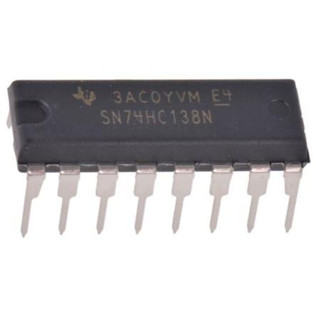 Texas Instruments Dekodér SN74HC138N 1MHz, počet kolíků: 16 kolíkový, PDIP