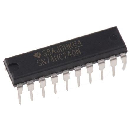Texas Instruments SN74HC240N, počet kanálů: 8 Buffer a linkový budič Buffer a linkový budič HC 3 stavy Invertující,