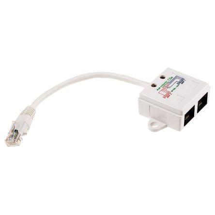 Adaptér RJ, počet portů: 2portový Nestíněný RJ45 délka prodloužení 170 mm Cat5e, Adaptér T RS PRO