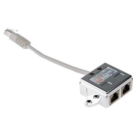Adaptér RJ, počet portů: 2portový Stíněné RJ45 délka prodloužení 170 mm Cat5e, Adaptér T RS PRO