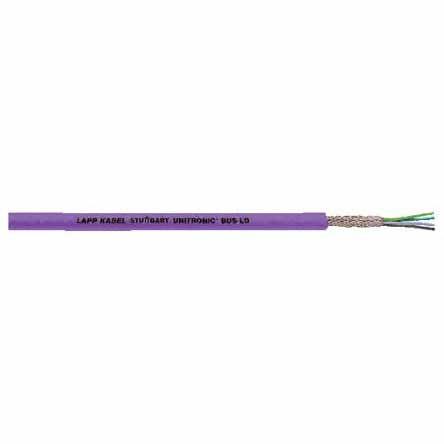 Datový kabel 2žilový plocha průřezu 0.22 mm² 24 AWG, 250V Stíněný Polyetylen plášť, Purpurová, vnější průměr: 7.1 mm