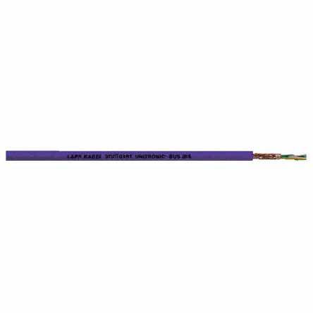 Datový kabel 2žilový plocha průřezu 0.22 to 1 mm² 17 AWG, 250V Stíněný Polyetylen plášť, Purpurová, vnější průměr: 7.9