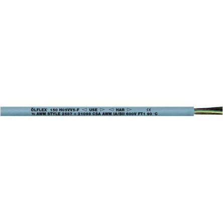 Ovládací kabel, řada: ÖLFLEX 150 7žilový 18 AWG Polyvinylchlorid plášť Lapp Nestíněný 50 m, Šedá