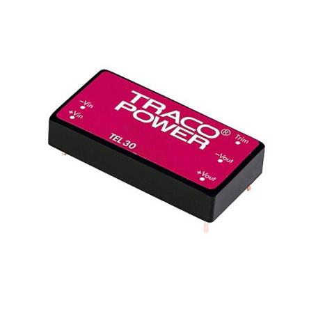 TRACOPOWER Měnič DC/DC TEL 30, výstup: 12V dc 1.5 kV dc, Vin 36V dc 2.5 A, Vin 18V 30 W -40 °C 71 °C Montáž na plošný