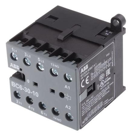 ABB 1 NO Stykač napětí ve vinutí 24V dc 3pólový 9 A 690V ac 4 kW s 3 NO kontakty 24V dc Řízení motoru, rozsah: B 3P