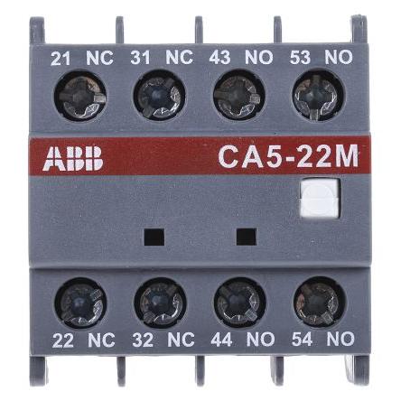 ABB Pomocný kontakt 2 NC/2 NO 4 Přední montáž, rozsah: CA5 s Šroub 6 A 24 V dc, 230V ac