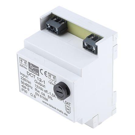 Block Napájecí zdroj na lištu DIN DCT, počet výstupů: 1 Lineární 230V ac 1 A St. 12V dc DC 12 W