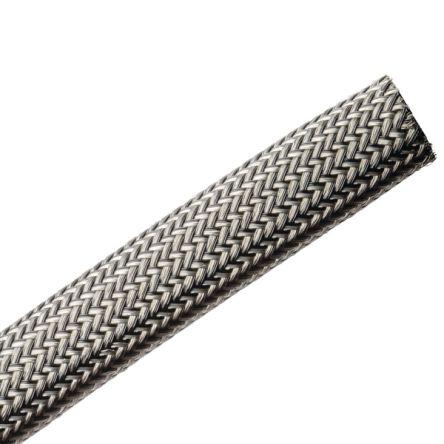 Kabelový návlek Polybutylentereftalát, Pocínovaná měď Expanzní poměr Pletený Stíněné Černá, Šedá HellermannTyton 13 mm