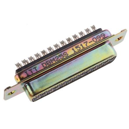 ITT Cannon Konektor D-Sub, řada: D3HC-MP-M, počet kontaktů: 25, orientace těla: Rovný 2.8 mm, Montáž do panelu Vnitřní,