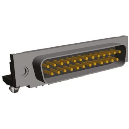 TE Connectivity Konektor D-Sub, řada: AMPLIMITE HD-20, počet kontaktů: 25, orientace těla: Pravý úhel 2.75 mm, Průchozí