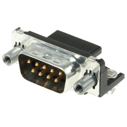 TE Connectivity Konektor D-Sub, řada: AMPLIMITE HD-20, počet kontaktů: 9, orientace těla: Pravý úhel 2.74 mm, Průchozí