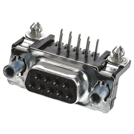TE Connectivity Konektor D-Sub, řada: AMPLIMITE HD-20, počet kontaktů: 9, orientace těla: Pravý úhel 2.74 mm, Průchozí