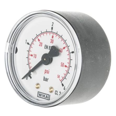 Tlakoměr 7833896, přesnost: ±1.6 % 50 mm 1/4 in R Plastové, 60 °C 4 bar 0 bar WIKA