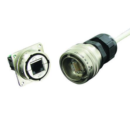 Amphenol Socapex Konektor RJ45, řada: RJF Vnitřní Cat5e, počet cest: 8, Rovný Stíněné, počet portů: 1portový