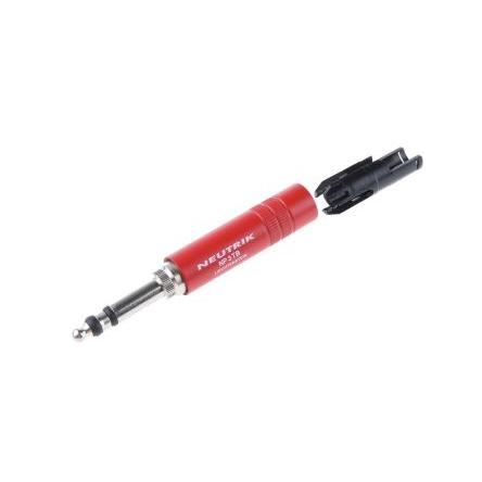 Neutrik Konektor jack, Kabel, Stereo, Lisovací Vnější, 6.35 mm 3 3A barva Červená, orientace těla: Rovný, materiál
