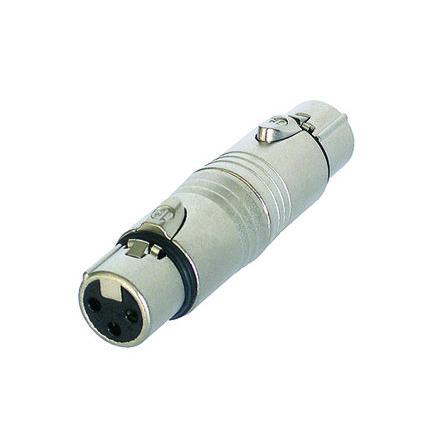 Neutrik AV adaptér, orientace těla: Rovný, adaptér z typu: XLR Vnitřní, XLR, adaptér z typu: Audio Vnitřní, Stříbrná,