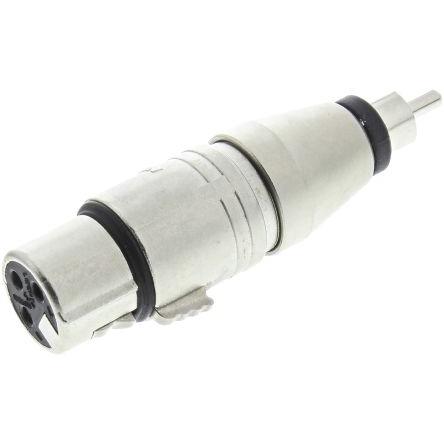 Neutrik AV adaptér, orientace těla: Rovný, adaptér z typu: XLR Vnitřní, RCA, adaptér z typu: Audio Vnější, Stříbrná,