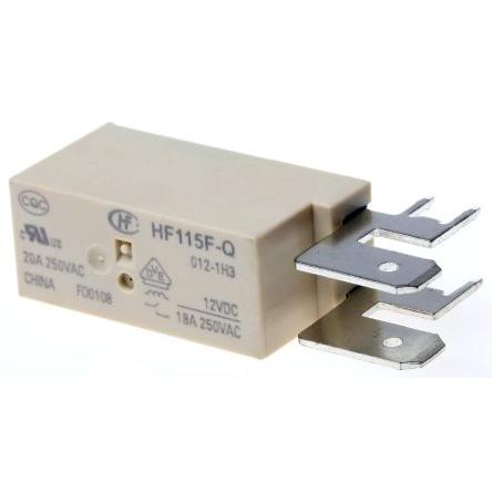 RS PRO Výkonové relé SPST Montáž na plošný spoj 20A 12V dc
