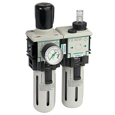 FRL, řada: FRL, přípojka portu: 1/8 in Poloautomatický odvod velikost filtrace 25 μm EMERSON – ASCO