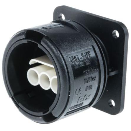 ABB Konektor IEC, formát pólů: 3, IP68, Montáž do panelu, 250V Vnitřní 16A