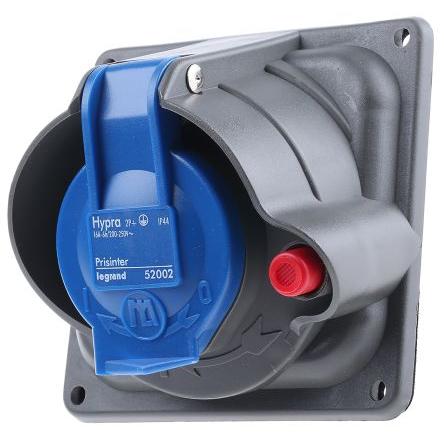 Legrand Průmyslový napájecí konektor, řada: HYPRA, IP44, IP45, Panel barva Modrá, 16A, 230V
