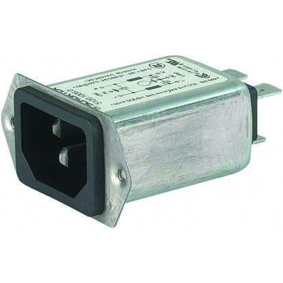 Schurter Konektor IEC 15A C14 Vnější, Montáž do panelu 5 x 20 mm, 250V ac, 60Hz Rychlé připojení, 85 °C, -25 °C