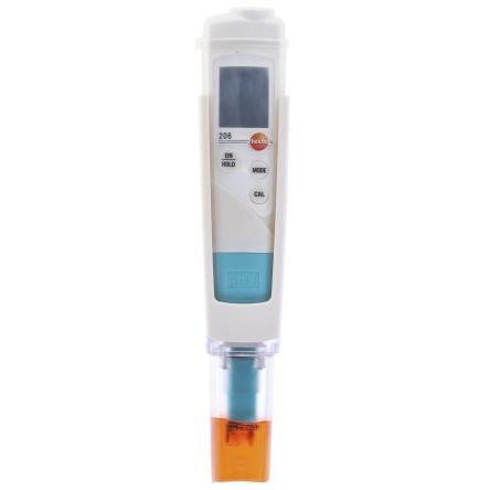 pH metr, číslo modelu: 206-pH1 Testo, přesnost pH: ±0.02 pH, rozlišení pH: 0.01 pH 14 pH, rozsah teploty: 60 °C