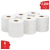 Průmyslová role papírových utěrek, (7303) L20 General Clean Wiping Paper Roll White Centrefeed Cleaning Wipes, 2 Ply,