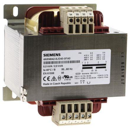 Siemens Transformátor na lištu DIN 2.5 kVA, primární napětí: 230 V ac, 400 V ac, sekundární napětí: 42 V, 24 V, počet